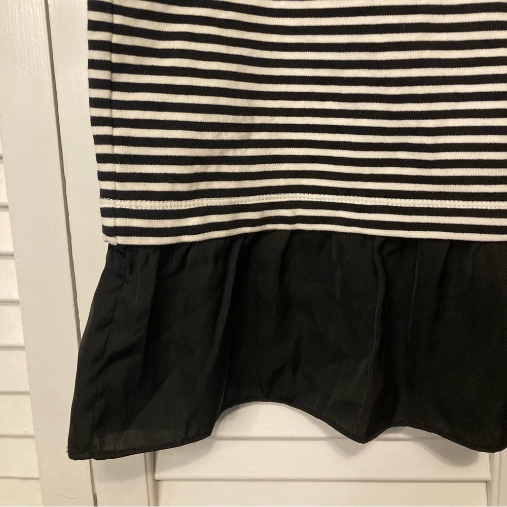 J. Crew Black And White Striped Ruffle Tank Blouse Size Small - Picture 4 of 10